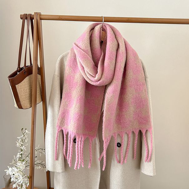 Damen Wollstrick-Fransenschal Winter 2025 Neu_voghion.com