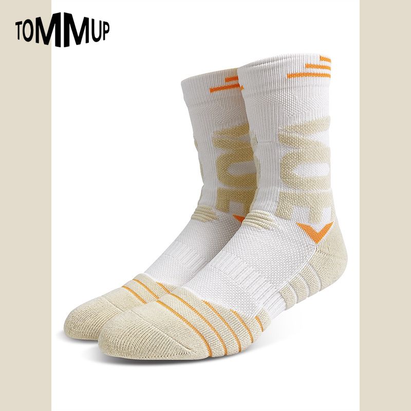 Men's professional basketball socks trendy socks contrast color LOVE towel bottom mid tube long tube fitness sports elite socks_voghion.com