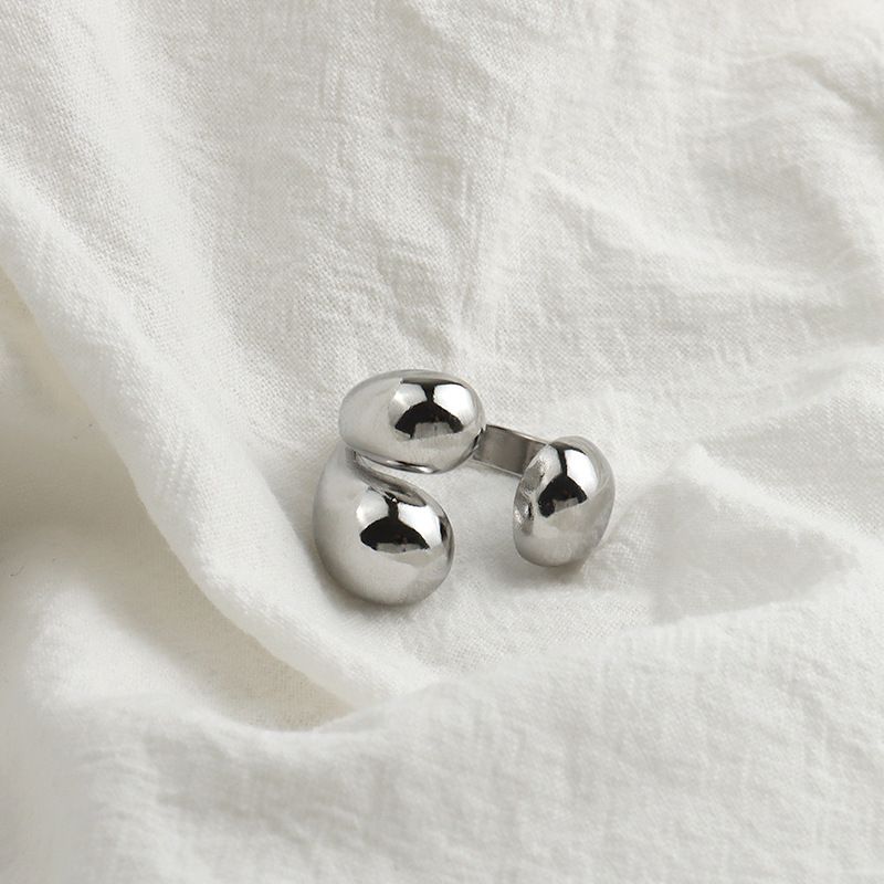 Geometrischer Mode-Ring mit runder Klaue und hohem Abschluss für Mädchen, unregelmäßiges, vielseitiges, schlichtes Design, offener Zeigefingerring, Schmuckzubehör_voghion.com