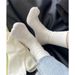 Chaussettes post-partum, mi-mollet en pur coton pour hommes et femmes, fines et tendance, style été, chaussettes unies noires et blanches_voghion.com