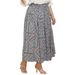 New Women's Geometric Print Pleated Half Loose Plus size Skirt_voghion.com