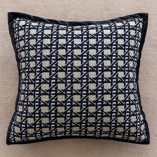 Copricuscino per divano nero di lusso leggero, modello di hotel di fascia alta, cuscino decorativo per comodino, cuscino per schienale del letto_voghion.com