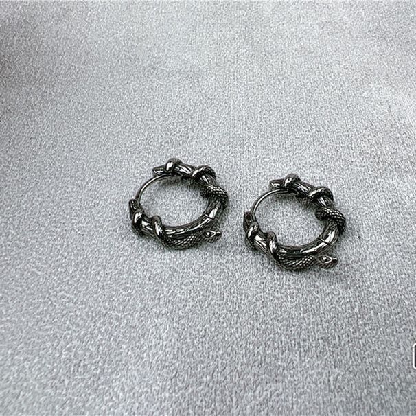 Orecchini vintage in rame con serpente, stile punk, gotico, streetwear, unisex, audaci e appariscenti_voghion.com