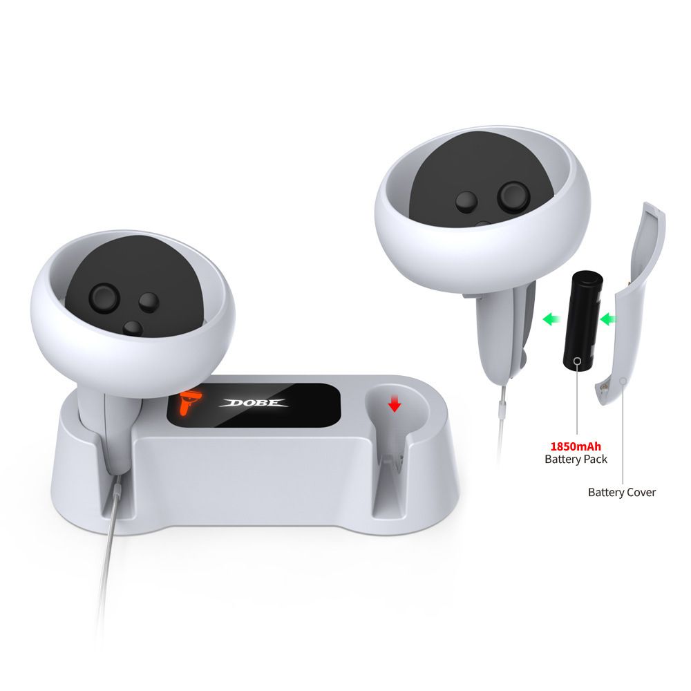 Oculus Quest 2 Magnetic Charging Dock Station Dual Controller Charger Holder Storage Base For Quest 2 VR Bracket Accessories_voghion.com