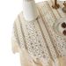Dicke beige Leinentischdecke - Böhmische runde Tischdecke mit durchbrochenem Design, waschbar und langlebig für Ess- und Couchtische_voghion.com
