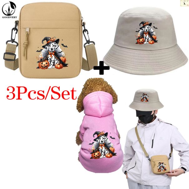 3-teiliges Set mit Taschenmütze mit Tier-Känguru-Muster und lila Sternen, weicher und warmer, bequemer Taschenhut für den Winter, geeignet für Reisen mit Haustieren im Freien, langlebige Haustierausrüstung_voghion.com