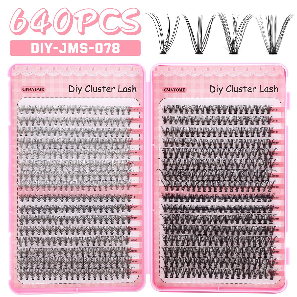 CMAYOME 640 Clusters DIY Eyelash Extensions, Natural & Voluminous D-Curl Lashes, Handmade Fluffy False Eyelashes For Everyday & Party Makeup_voghion.com