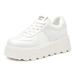 Spring New Training Casual Single Thick Sole White Versatile Height Increasing Women's Shoes Make Feet Look Smaller_voghion.com