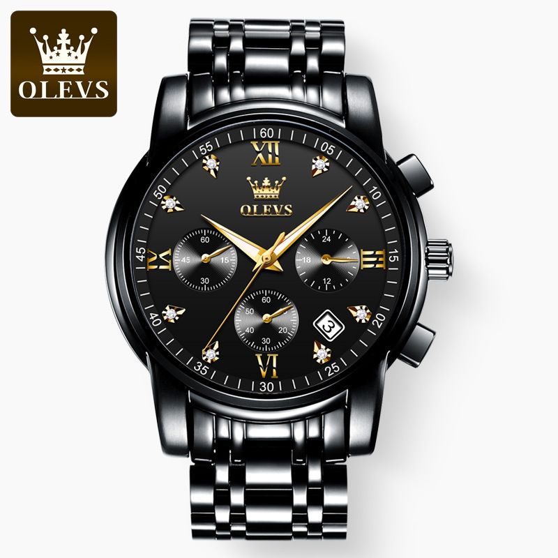 Relojes OLEVS para hombre, marca superior, cronógrafo de lujo, reloj de cuarzo luminoso, reloj de pulsera de acero inoxidable resistente al agua para negocios a la moda_voghion.com