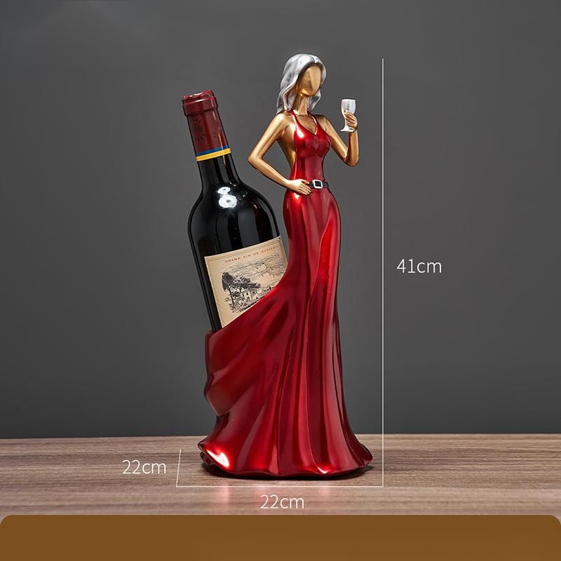 Red Rack Ornament Dancing Woman Creative Light Luxury High-end Living Room Home Entrance Sideboard TV Wine Cabinet_voghion.com