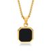 Collana con ciondolo in acciaio inossidabile, quadrato geometrico nero con colla gocciolante, semplice, hip hop, in acciaio al titanio, da uomo_voghion.com