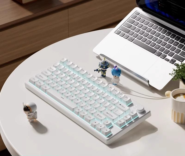 Teclado para juegos ultra silencioso con membrana cableada, sensación mecánica, ideal para deportes electrónicos, para niñas, oficina, computadora portátil, escritura dedicada._voghion.com