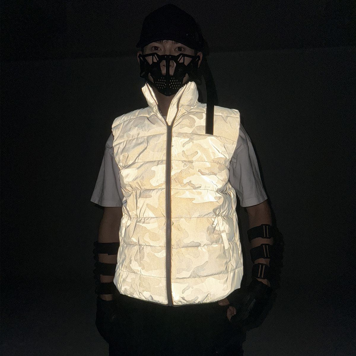 Herrenbekleidung Outdoor Camouflage reflektierende Weste Baumwollmantel_voghion.com