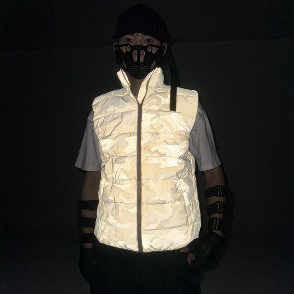 Herrenbekleidung Outdoor Camouflage reflektierende Weste Baumwollmantel_voghion.com