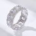Anello da donna in argento sterling S925 con diamanti, anello con combinazione di aperture quadrate geometriche in zircone_voghion.com