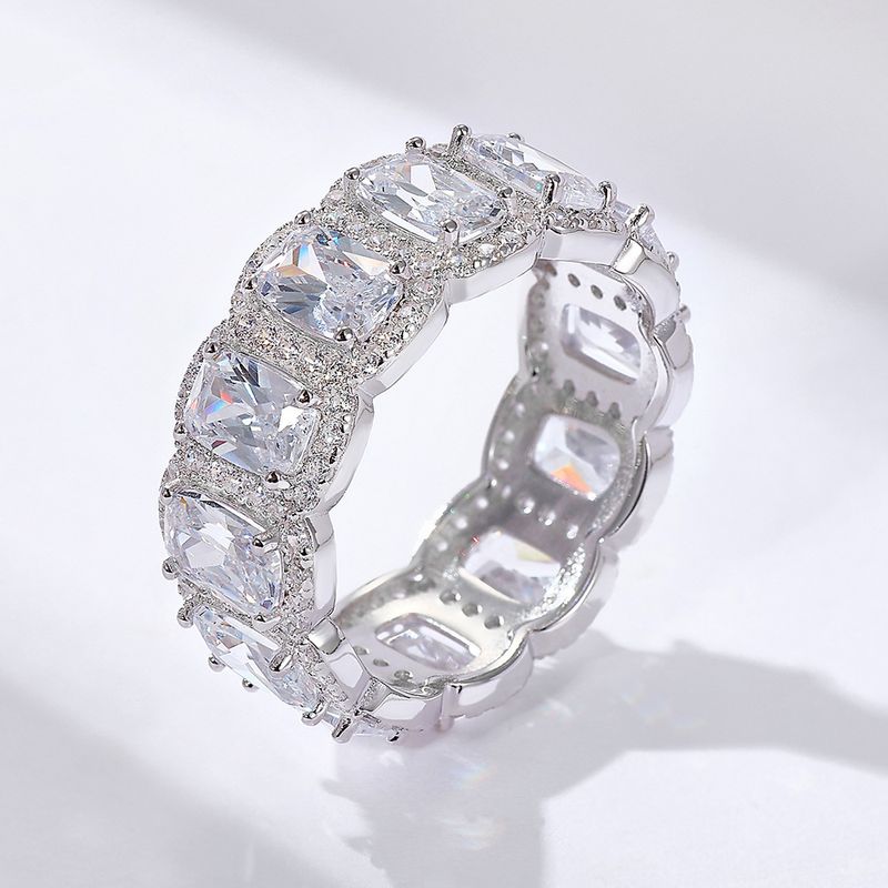 Anello di fidanzamento in argento sterling con zirconi per donna, stile hip hop, con diamanti, in vendita a prezzi accessibili._voghion.com