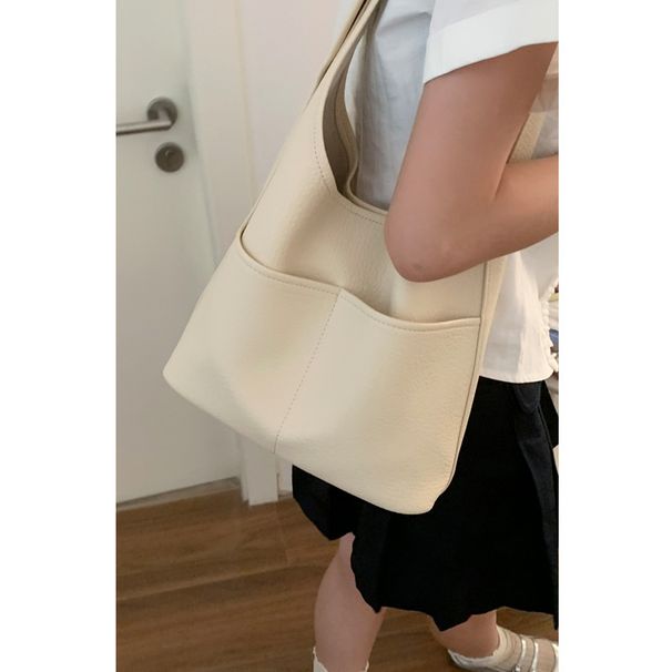 Casual Simple Large Capacity For Women Summer 2024 New Niche Bucket Single Shoulder Red Bag_voghion.com