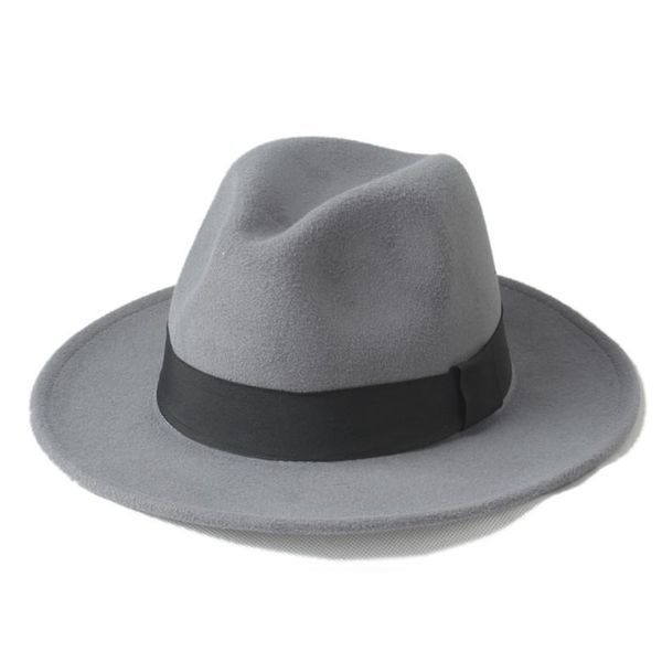 Pălării cu boruri largi, 2 pălării Fedora Trilby din pâslă pentru bărbați, mărime mare, 100% lână, pentru gentleman, cu top Cloche, Panama, Sombrero, mărimea 56-58_voghion.com