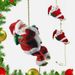 Christmas Electric Fiber Optic Santa Claus Climbing Toy With Wiggling Butt - Fun Holiday Decoration For Kids & Festive Window Display_voghion.com