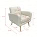 Mid-Century Modern Fabric Accent Armchair Single Sofa With Rubber Wood Legs For Living Room_voghion.com
