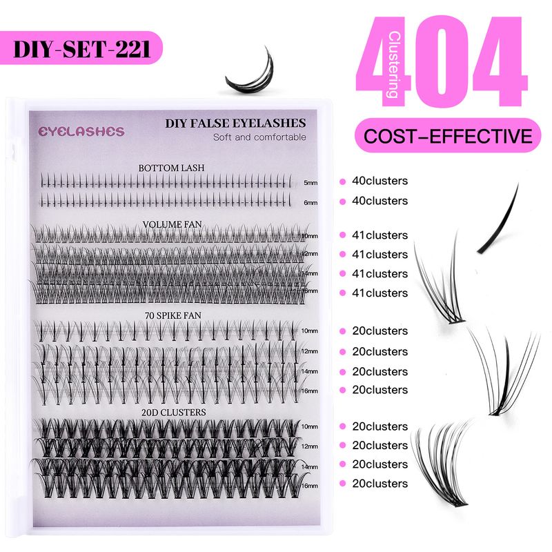 2024 Hot Selling 404 Cluster Eyelash Set DIY Mixed Segmented Grafting Single Cluster Lower Eyelashes_voghion.com
