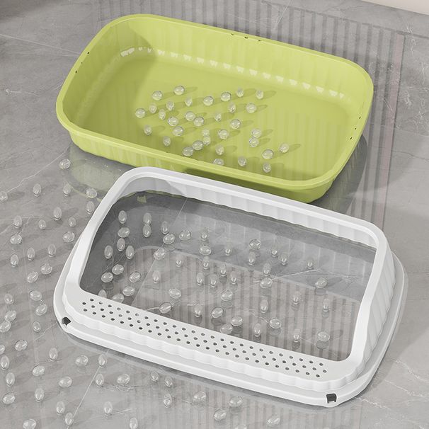 Extra Large Semi-Enclosed Box Kitten Cage Litter Tray Anti-Splash Cat Supplies Set_voghion.com