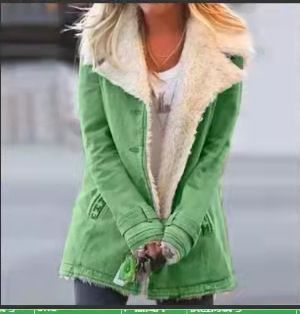 Calda giacca imbottita da donna in cashmere a maniche lunghe_voghion.com