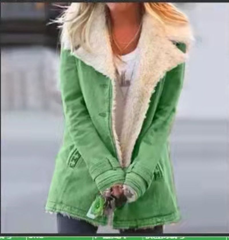 Women's cashmere long sleeve warm padded jacket_voghion.com