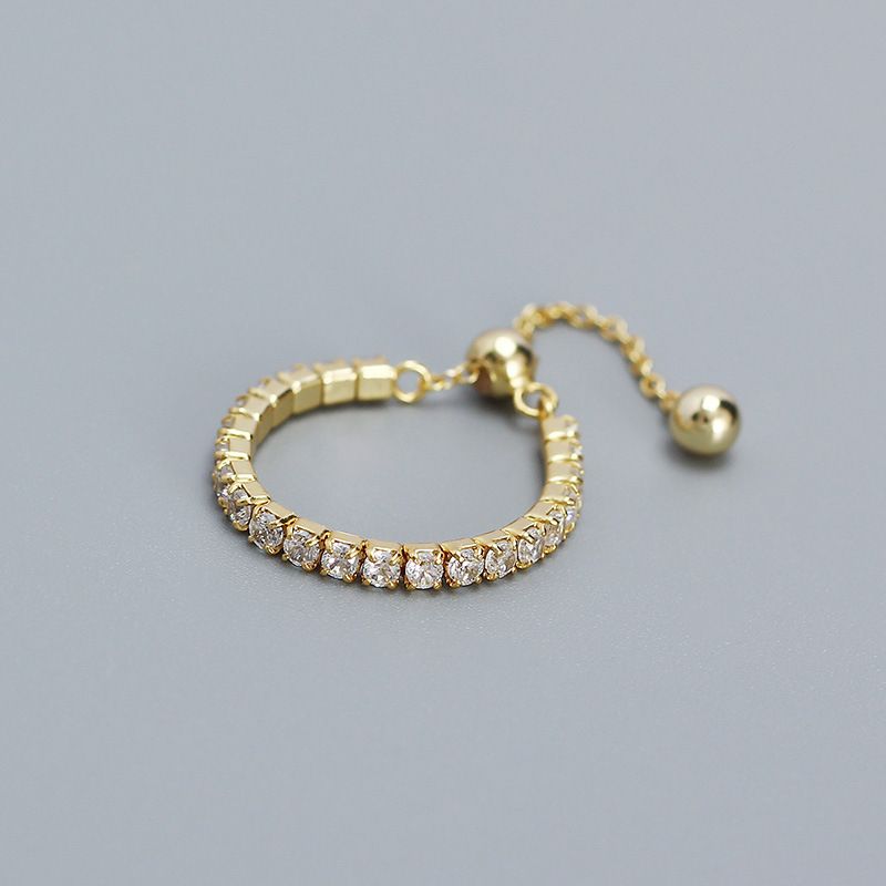 TYJ0334 Sparkling S Silver Instagram Pulling Design Stacked and Paired Diamond Ring Small Handicraft_voghion.com