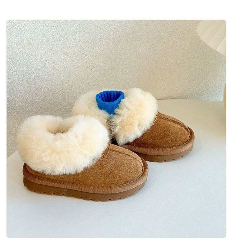 Kids' shoes Tongkutu girls snow boots autumn and winter models plus velvet fur children's cotton boots boys warm large cotton shoes_voghion.com