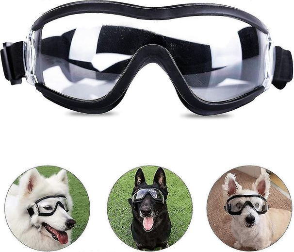 Hondsbrëll fir mëttelgrouss Hënn, Aenschutz, Sonnebrëll, Wanddicht, UV-beständeg Brëll fir dobaussen, kloer Lëns & justierbar Kappriemen_voghion.com