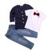 Kinderkleding Herenkleding voor kinderen, denimpak, kinderjack met lange mouwen, katoenen korte T-jeans, driedelig pak_voghion.com
