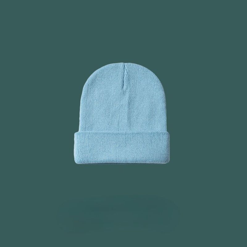Unisex Solid color light plate knitted hat women's fashion pullover hat Warm woolen hat cold hat men_voghion.com
