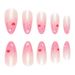 Pink To Red Ombre Heart Press-On Nails Almond Shape False Nails Glue-On & Peel-Off Nail Art Tips Sweet & Edgy Style_voghion.com