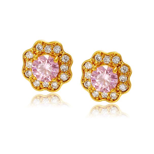 Boucles d'oreilles en pierres précieuses artificielles incrustées de tempérament rétro pour femmes, accessoires de boucles d'oreilles en fleurs de luxe légères à la mode_voghion.com