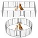 Dog Playpen 40 Inch, 16 Panels Heavy Duty Metal Pet Exercise Pen Indoor Outdoor Fence Panels Rust-Resistant, Removable, Tool-Free Setup Anti-Skid, Expandable Design_voghion.com