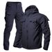 Men's Winter Shark Skin Softshell Jacket Set - Fleece Lined, Windproof, Tactical Outdoor Suit For Hiking, Military Enthusiasts_voghion.com