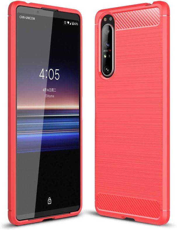 Case Compatible With Sony Xperia 1 II Case, Carbon Fiber Texture Design Cover Anti-Scratch Shock Absorption Case Made For Sony Xperia 1 II (Black)_voghion.com