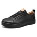 25 Frühling Runde Zehe Dickes deutsches Training Lässige Herren Einfarbige weiche Sohle Echtes Leder Sport Sneakers Weiße Schuhe_voghion.com