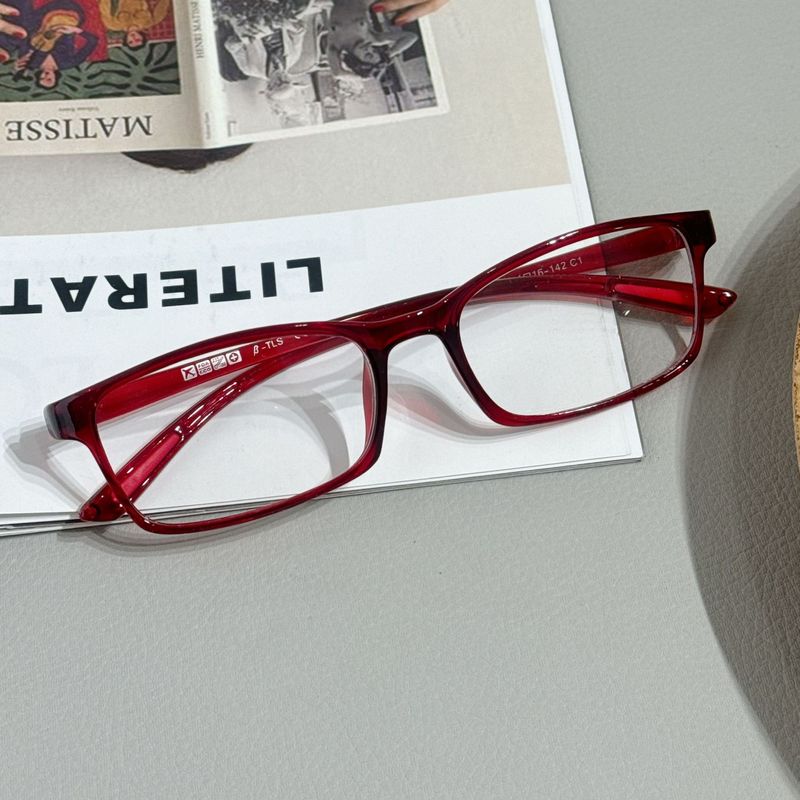 Red Eyeglasses, Concave Shape, Anti-Blue Light, Asia Pacific Style, Spice Girl Dress Up_voghion.com
