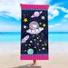 Star-Printed Double-Sided Beach Towel - Gradient Ombre Design, Ultra-Soft Microfiber For Swimming & Sunbathing_voghion.com