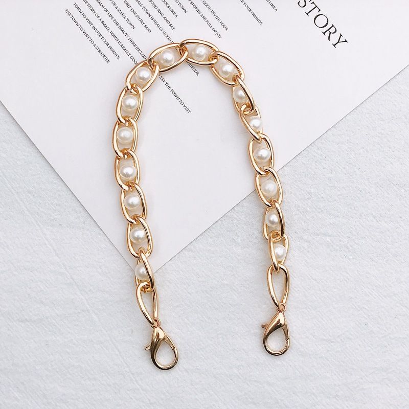 Yilian Jewelry New DIY Phone Case Clip Leather Bracelet Anti-drop Hanging Women's Pearl Bag Handbag Chain_voghion.com