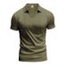 American Summer New Product Herren Schlichtes Casual V-Ausschnitt Design Lockeres Trendy Poloshirt Kurzarm Herren_voghion.com