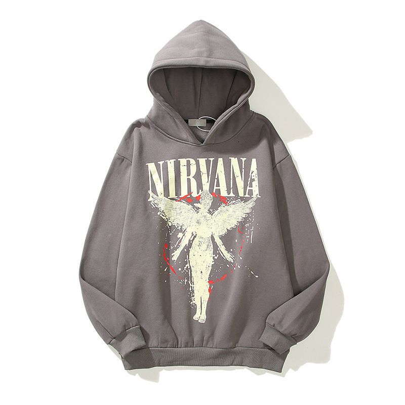 Sweat à capuche imprimé Angel Nirvana High Street Rock pour femme Kanye Dark Hip-hop Retro Homme_voghion.com