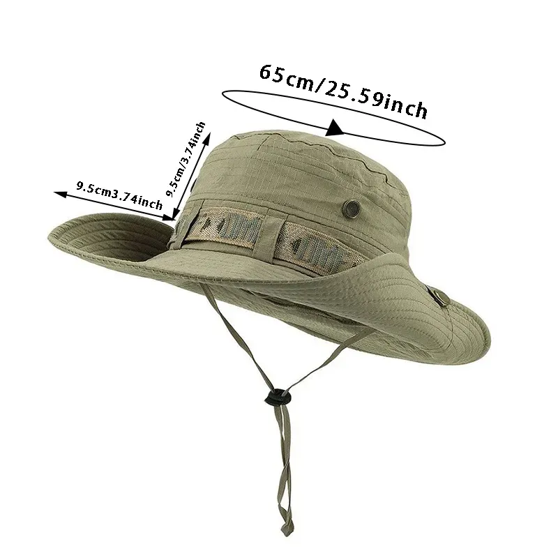 Neu eingetroffen Outdoor UV-Schutz Breite Krempe Wandern Mesh Fischerhut Strand Sonnenschutzkappe Sommer Fischerhüte Männer_voghion.com