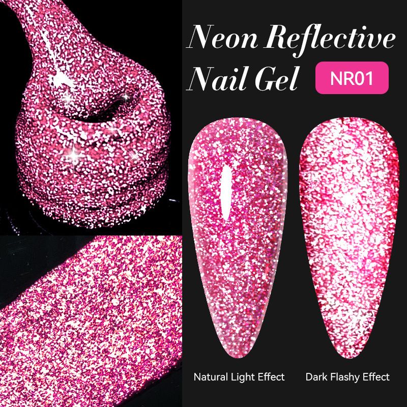 Vernis à ongles gel UV fluorescent à paillettes diamantées 7 ml – Effet disco ultra brillant pour des ongles de fête_voghion.com