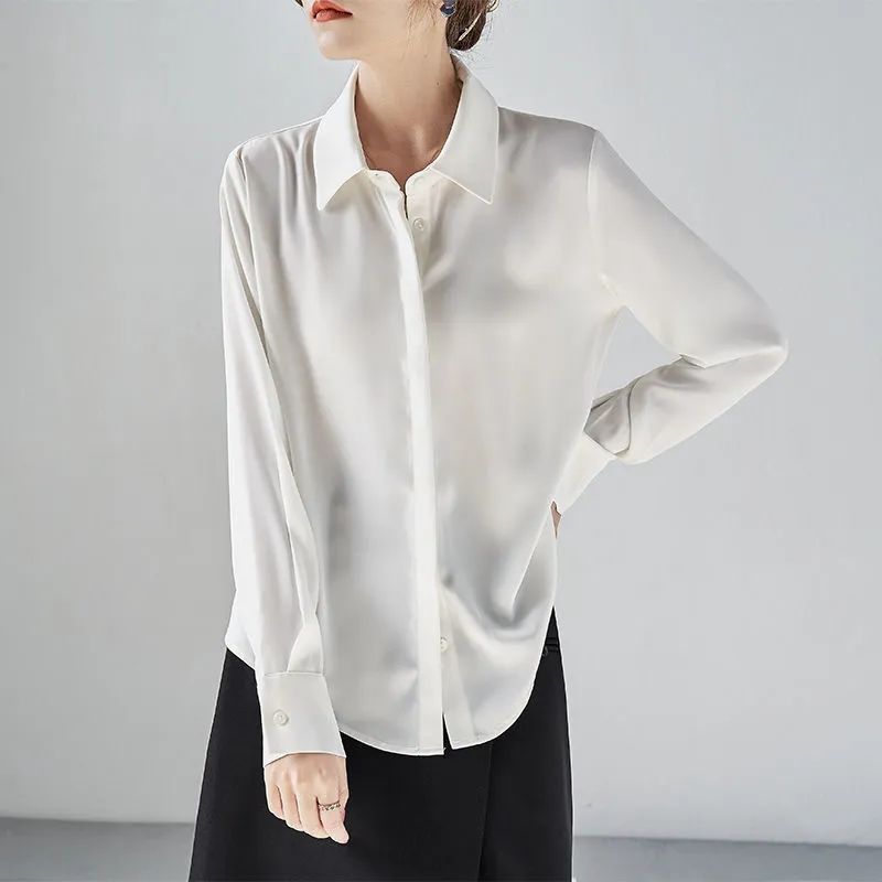Vestido blanco de alta gama con botones ocultos para mujer, primavera otoño 2025, ideal para desplazamientos diarios y profesionales._voghion.com