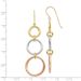14k Tri-color Triple Circle Dangle Earrings_voghion.com