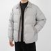 Men's Winter Stand Collar Short Down Jacket With 90% White Duck Down, Fleece Lined, Warm And Stylish Casual Puffer Coat_voghion.com