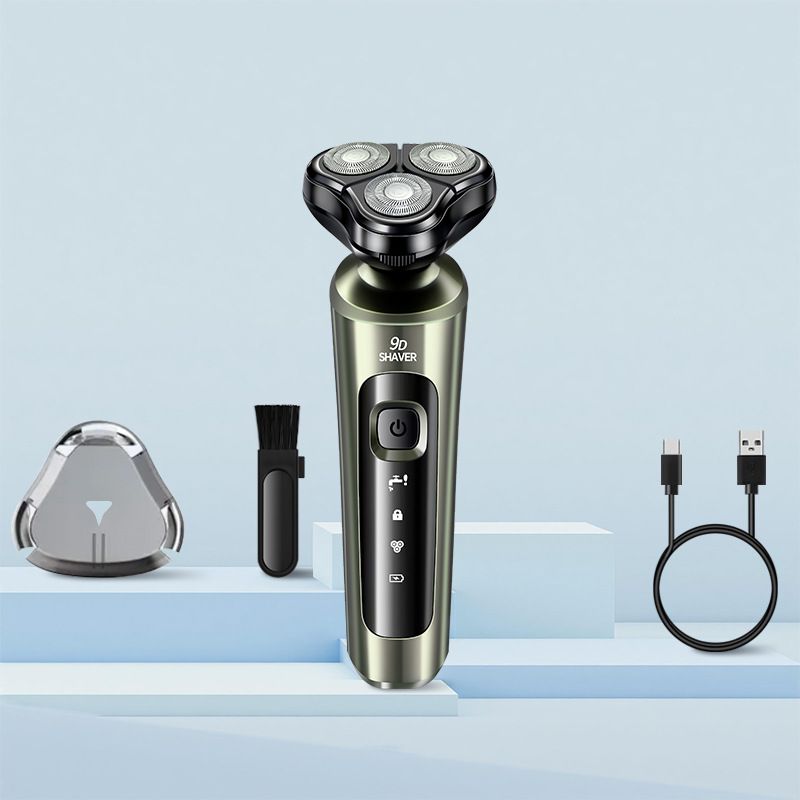 3D Rotary Electric Shaver For Men, Floating Blades With Skin-Tracking Tech, IPX7 Waterproof, 90-Min Runtime, Ultra-Quiet (Under 36dB)_voghion.com